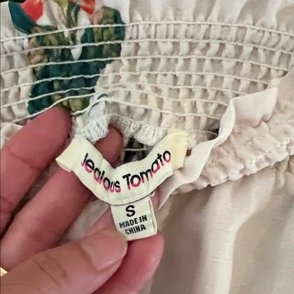 #1624+ Floral Smocked Waist Light Pink Shorts - Picture 3 of 6